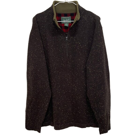 1120 Woolrich 3/4 Zip Lambswool & Wool Pullover Sweater Mens - Picture 1 of 2